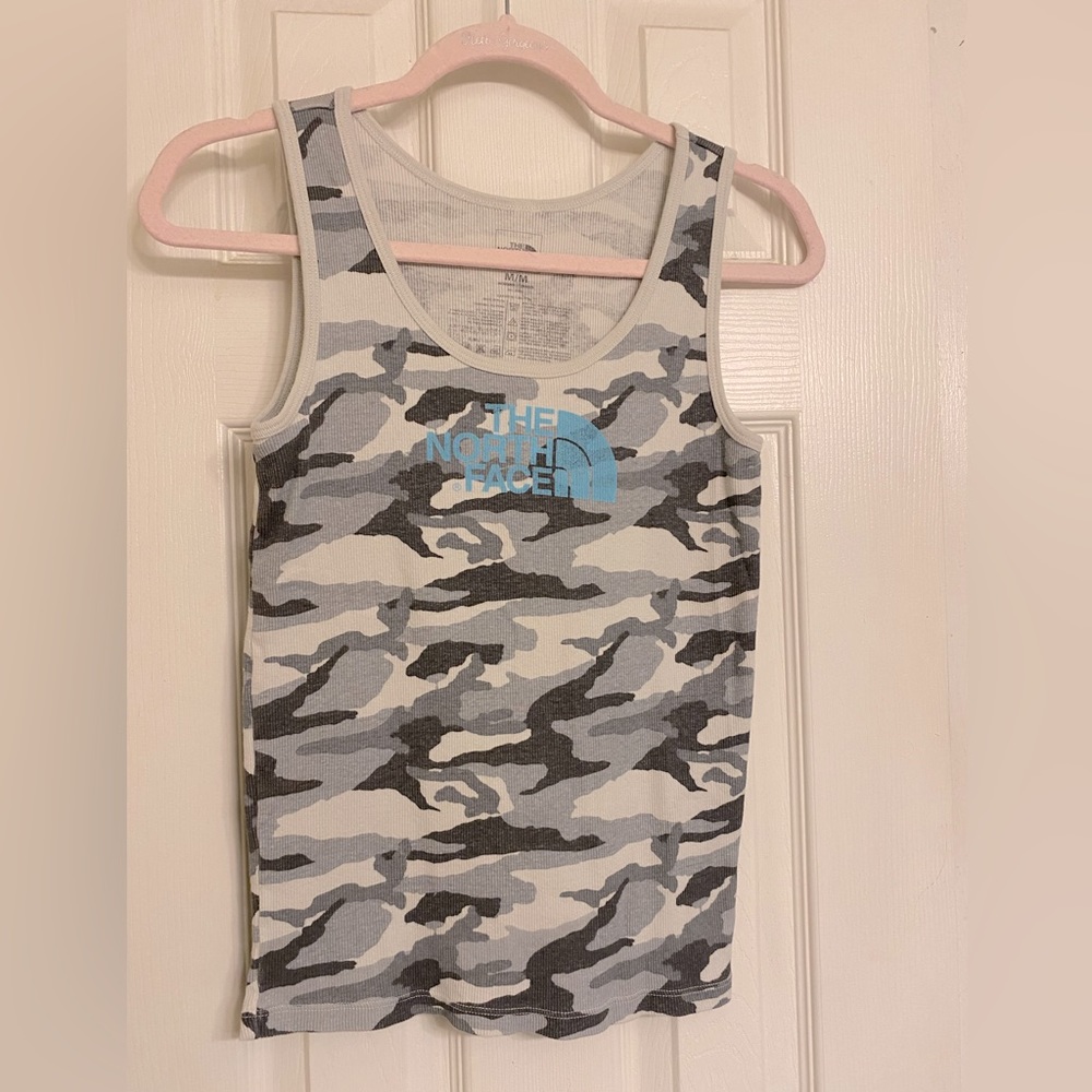 The North Face Gray Ribbed Camo Tank Top Sz. M